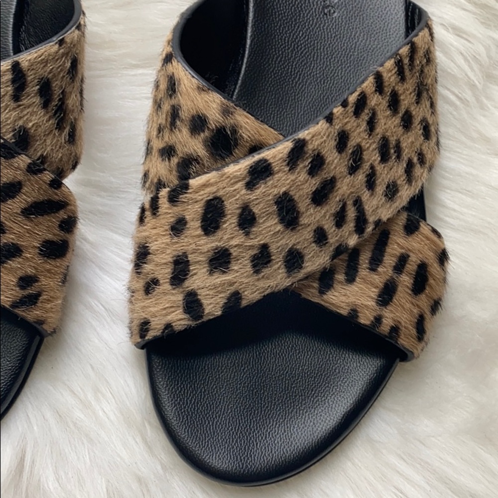 Jenni Kayne pony hair crossover cheetah sandal - Picture 5 of 10